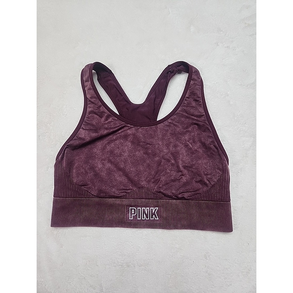 Pink By Victoria Secret‎ Maroon Acid Wash Sports Bra Size Med